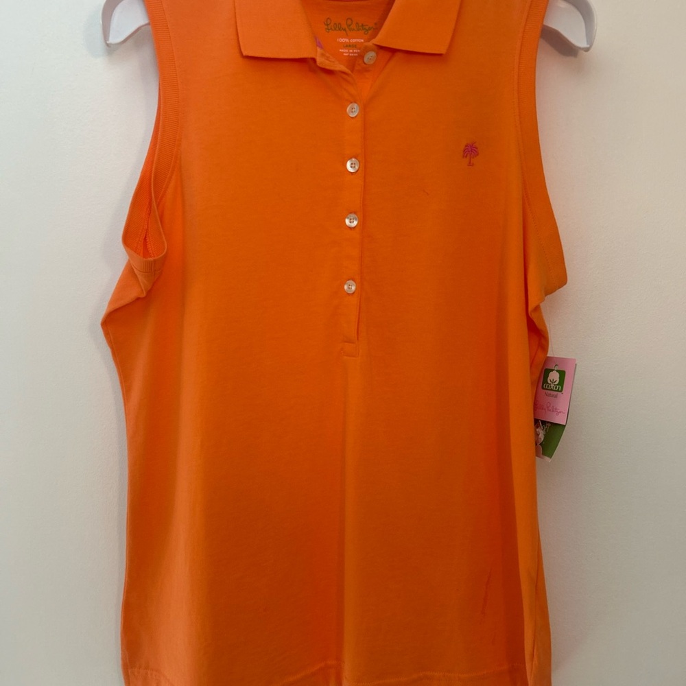 Lilly Pulitzer Women's Orange Collared Tank Top